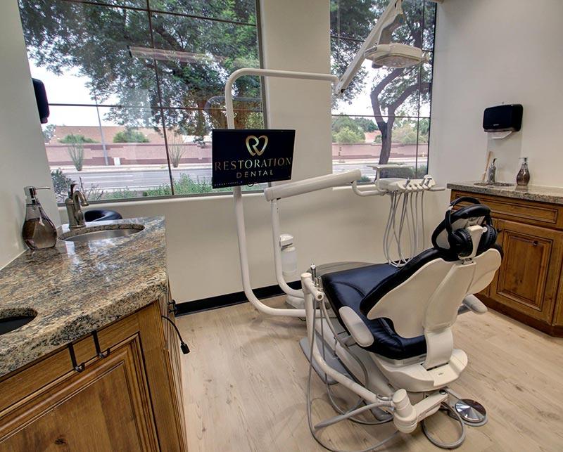 Modern dental exam room designed for comfortable patient visits in Mesa, AZ