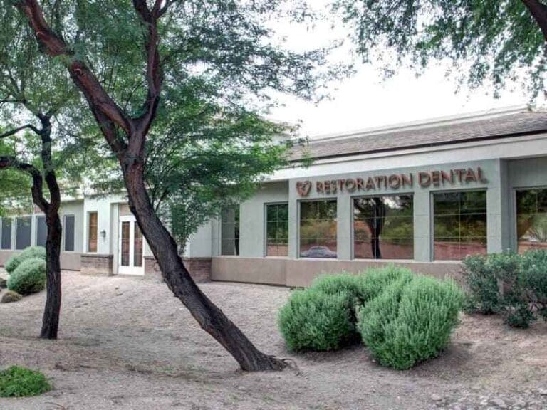 Front entrance of Restoration Dental clinic in Mesa, AZ